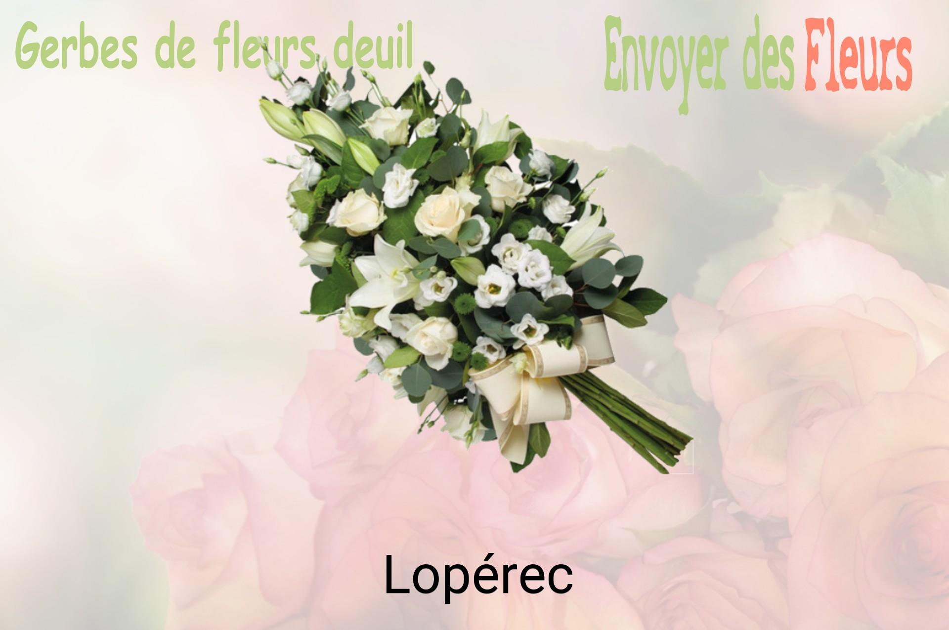 Gerbe de fleurs de deuil livrée à Lopérec
